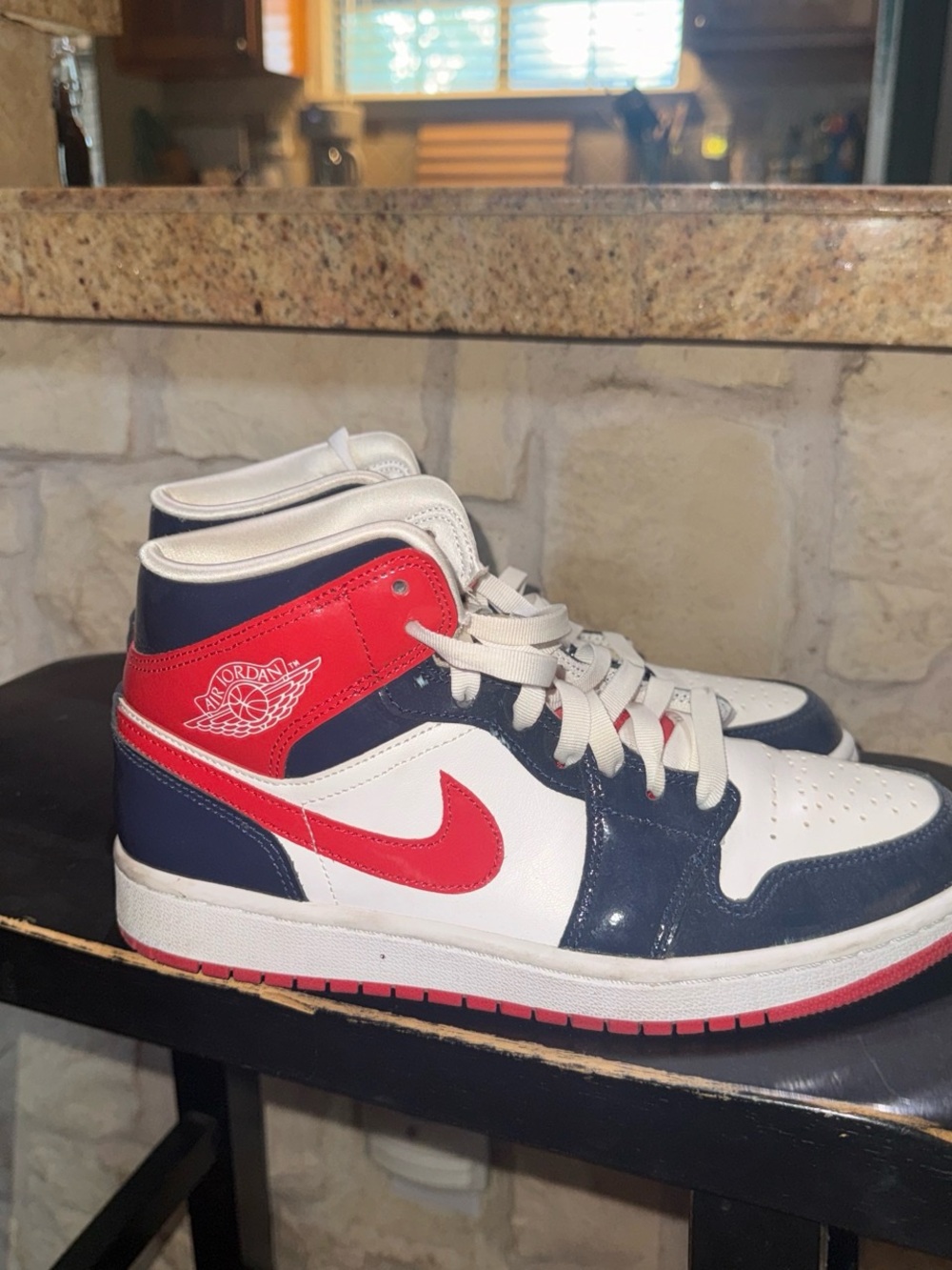 Jordan Kids High-Top Sneakers - White, Navy & Red
